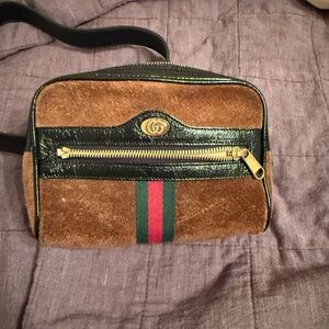 Gucci brown suede small ophidia belt bag